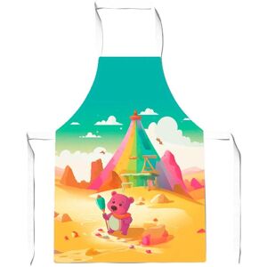 Warren Reed - Designer Purple Bear On A Beach Holiday Junior Apron in Yellow Yellow Warren Reed - Designer Purple Bear On A Beach Holiday Junior Apron in Yellow Yellow