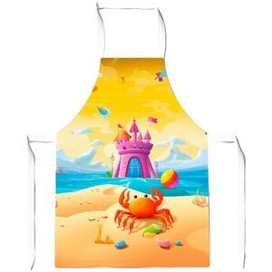 Warren Reed - Designer Orange Crab On A Beach Holiday Junior Apron in Yellow Yellow Warren Reed - Designer Orange Crab On A Beach Holiday Junior Apron in Yellow Yellow