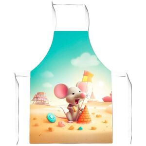 Warren Reed - Designer A Mouse On A Beach Holiday Apron in Yellow Yellow Warren Reed - Designer A Mouse On A Beach Holiday Apron in Yellow Yellow
