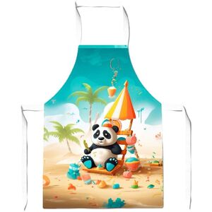 Warren Reed - Designer Happy Panda On A Beach Holiday Junior Apron in Yellow Yellow Warren Reed - Designer Happy Panda On A Beach Holiday Junior Apron in Yellow Yellow