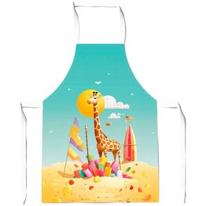 Warren Reed - Designer A Giraffe On A Beach Holiday Apron in Yellow Yellow Warren Reed - Designer A Giraffe On A Beach Holiday Apron in Yellow Yellow