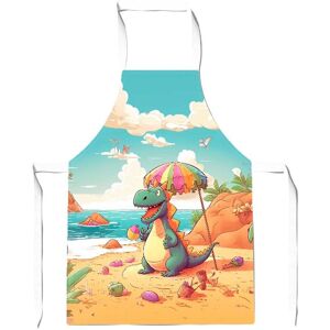 Warren Reed - Designer Dragon On A Beach Holiday Junior Apron in Yellow Yellow Warren Reed - Designer Dragon On A Beach Holiday Junior Apron in Yellow Yellow