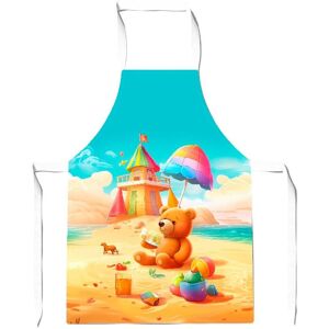 Warren Reed - Designer Bear On A Beach Holiday Junior Apron in Yellow Yellow Warren Reed - Designer Bear On A Beach Holiday Junior Apron in Yellow Yellow