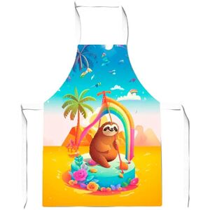 Warren Reed - Designer Sloth On A Beach Holiday Junior Apron in Yellow Yellow Warren Reed - Designer Sloth On A Beach Holiday Junior Apron in Yellow Yellow