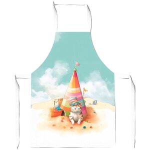 Warren Reed - Designer Cat On A Beach Holiday Junior Apron in Yellow Yellow Warren Reed - Designer Cat On A Beach Holiday Junior Apron in Yellow Yellow