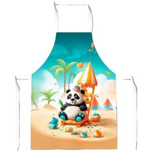 Warren Reed - Designer Panda On A Beach Holiday Junior Apron in Yellow Yellow Warren Reed - Designer Panda On A Beach Holiday Junior Apron in Yellow Yellow