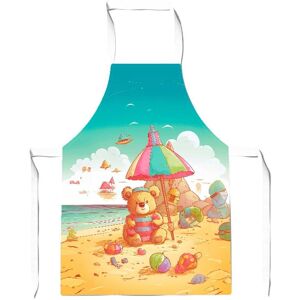 Warren Reed - Designer Teddy Bead On A Beach Holiday Junior Apron in Yellow Yellow Warren Reed - Designer Teddy Bead On A Beach Holiday Junior Apron in Yellow Yellow