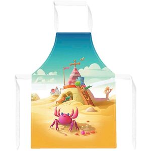Warren Reed - Designer Pink Crab On A Beach Holiday Junior Apron in Yellow Yellow Warren Reed - Designer Pink Crab On A Beach Holiday Junior Apron in Yellow Yellow