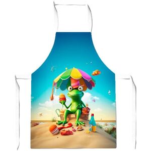 Warren Reed - Designer Frog On A Beach Holiday Junior Apron in Yellow Yellow Warren Reed - Designer Frog On A Beach Holiday Junior Apron in Yellow Yellow
