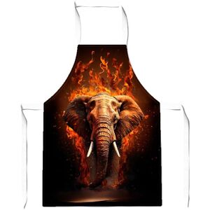 Warren Reed - Designer Splashart Elephant & fire Apron in Orange Orange Warren Reed - Designer Splashart Elephant & fire Apron in Orange Orange