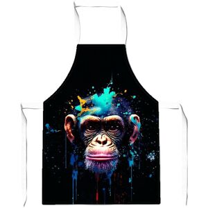 Warren Reed - Designer Monkey Face Splashart with Blue Apron Blue Warren Reed - Designer Monkey Face Splashart with Blue Apron Blue