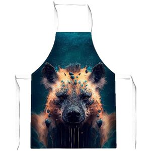 Warren Reed - Designer Hyena Face Splashart Dark Background Apron in Brown Brown Warren Reed - Designer Hyena Face Splashart Dark Background Apron in Brown Brown