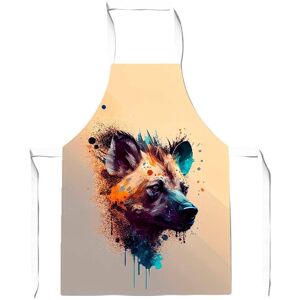 Warren Reed - Designer Hyena Face Splashart Light Background Apron in Brown Brown Warren Reed - Designer Hyena Face Splashart Light Background Apron in Brown Brown
