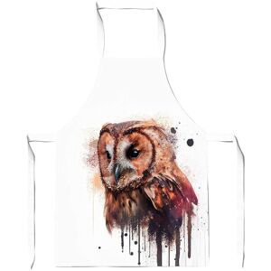 Warren Reed - Designer Tawny Owl Face Splashart Light Background Junior Apron in Brown Brown Warren Reed - Designer Tawny Owl Face Splashart Light Background Junior Apron in Brown Brown