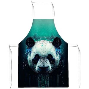 Warren Reed - Designer Panda Face Splashart Dark Background Apron in Blue Blue Warren Reed - Designer Panda Face Splashart Dark Background Apron in Blue Blue