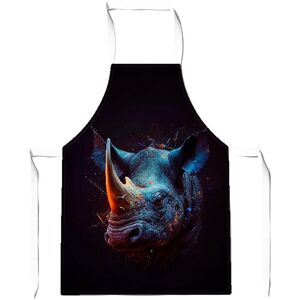 Warren Reed - Designer Rhino Face Splashart Junior Apron in Grey Grey Warren Reed - Designer Rhino Face Splashart Junior Apron in Grey Grey