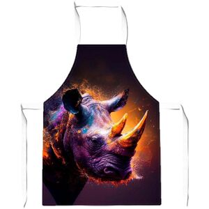 Warren Reed - Designer Golden Rhino Face Splashart Junior Apron in Grey Grey Warren Reed - Designer Golden Rhino Face Splashart Junior Apron in Grey Grey