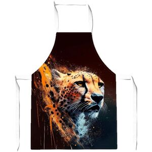 Warren Reed - Designer Cheetah Face Splashart Dark Background Apron in Yellow Yellow Warren Reed - Designer Cheetah Face Splashart Dark Background Apron in Yellow Yellow
