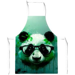 Warren Reed - Designer Panda With Glasses, Green Splashart Apron Green Warren Reed - Designer Panda With Glasses, Green Splashart Apron Green