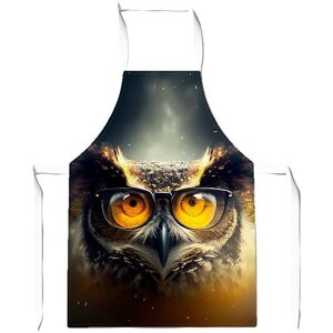 Warren Reed - Designer Owl With Glasses Splashart Junior Apron in Yellow Yellow Warren Reed - Designer Owl With Glasses Splashart Junior Apron in Yellow Yellow