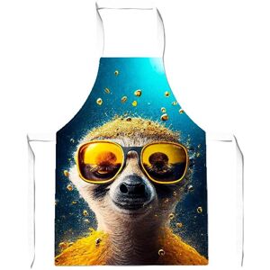 Warren Reed - Designer Meerkat With Golden Glasses Splashart Junior Apron in Yellow Yellow Warren Reed - Designer Meerkat With Golden Glasses Splashart Junior Apron in Yellow Yellow