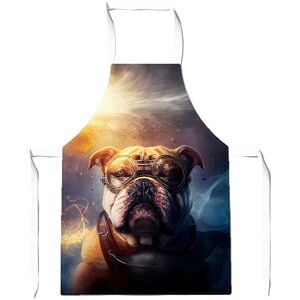 Warren Reed - Designer Bulldog With Glasses Splashart Golden Junior Apron in Brown Brown Warren Reed - Designer Bulldog With Glasses Splashart Golden Junior Apron in Brown Brown