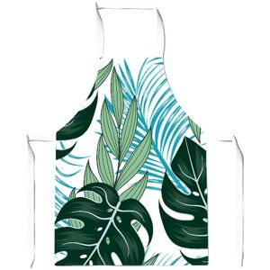 Warren Reed - Designer Tropical Pattern With Bright Plants & Flowers Junior Apron in Green Green Warren Reed - Designer Tropical Pattern With Bright Plants & Flowers Junior Apron in Green Green