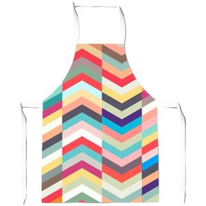 Warren Reed - Designer Geometric Multi Colored Chevron Pattern Apron in Red Red Warren Reed - Designer Geometric Multi Colored Chevron Pattern Apron in Red Red