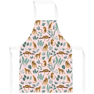 Warren Reed - Designer Hand Drawn Leopards Junior Apron in Pink Pink Warren Reed - Designer Hand Drawn Leopards Junior Apron in Pink Pink