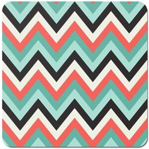 Warren Reed - Designer Geometric Colored Chevron Pattern Coasters - Set of 4 in Green Green Warren Reed - Designer Geometric Colored Chevron Pattern Coasters - Set of 4 in Green Green