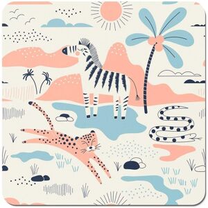 Warren Reed - Designer Wild Savannah Park Coasters - Set of 4 in Pink Pink Warren Reed - Designer Wild Savannah Park Coasters - Set of 4 in Pink Pink