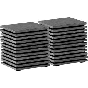 Argon Tableware Linea Square Slate Coasters - 10cm - 24x Natural Black Stone Home Kitchen Drink Coffee Cup Glass Holder Table Mat Placemats Black Argon Tableware Linea Square Slate Coasters - 10cm - 24x Natural Black Stone Home Kitchen Drink Coffee Cup Glass Holder Table Mat Placemats Black
