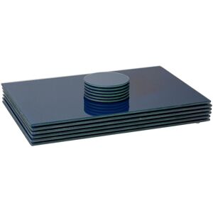 Harbour Housewares 12pc Glass Placemats & Round Coasters Set - 40 x 30cm Protection Mats in Blue Size: 40 x 30 cm Blue 40 x 30 cm Harbour Housewares 12pc Glass Placemats & Round Coasters Set - 40 x 30cm Protection Mats in Blue Size: 40 x 30 cm Blue 40 x 30 cm