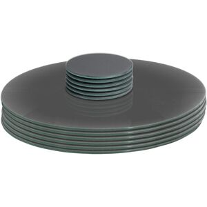 Harbour Housewares 12pc Round Glass Placemats & Round Coasters Set - 30cm Protection Mats in Grey Grey Harbour Housewares 12pc Round Glass Placemats & Round Coasters Set - 30cm Protection Mats in Grey Grey