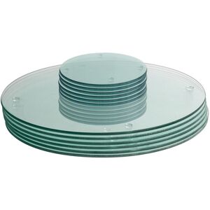 Harbour Housewares 12pc Round Glass Placemats & Round Coasters Set - 30cm Protection Mats in Clear Clear Harbour Housewares 12pc Round Glass Placemats & Round Coasters Set - 30cm Protection Mats in Clear Clear