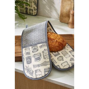 Ulster Weavers 'Herbs & Spices' Food Print Double Oven Glove in Grey Grey Ulster Weavers 'Herbs & Spices' Food Print Double Oven Glove in Grey Grey