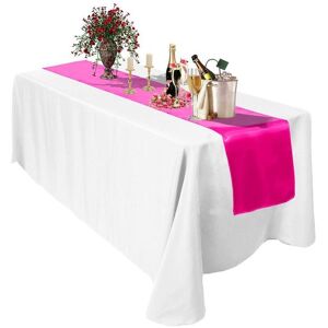 Neel Blue Satin Table Runner, 11" x 108" in Fuchsia Fuchsia Neel Blue Satin Table Runner, 11" x 108" in Fuchsia Fuchsia