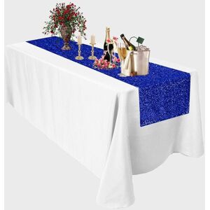 Neel Blue Glitter Sequin Table Runner - 11" x 108" in Blue Blue Neel Blue Glitter Sequin Table Runner - 11" x 108" in Blue Blue
