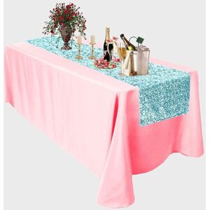 Neel Blue Glitter Sequin Table Runner - 11" x 108" in Pale Blue Pale Blue Neel Blue Glitter Sequin Table Runner - 11" x 108" in Pale Blue Pale Blue
