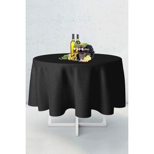 Neel Blue 228cm Round Polyester Tablecloth, Premium Circular Linen Table Cover in Black Black Neel Blue 228cm Round Polyester Tablecloth, Premium Circular Linen Table Cover in Black Black