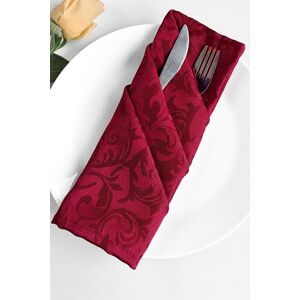 Neel Blue Damask Scrolled Leaves Pattern Polyester Napkin in Red Red Neel Blue Damask Scrolled Leaves Pattern Polyester Napkin in Red Red