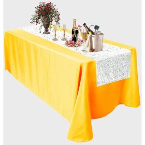 Neel Blue Glitter Sequin Table Runner - 11" x 108" in Silver Silver Neel Blue Glitter Sequin Table Runner - 11" x 108" in Silver Silver