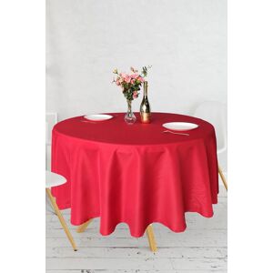Neel Blue 304cm Round Polyester Tablecloth, Premium Circular Linen Table Cover in Red Red Neel Blue 304cm Round Polyester Tablecloth, Premium Circular Linen Table Cover in Red Red