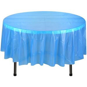 Neel Blue 84" Round PVC Tablecloth, Disposable Plastic Table Cover in Royal Royal Neel Blue 84" Round PVC Tablecloth, Disposable Plastic Table Cover in Royal Royal
