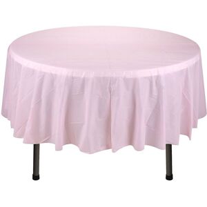 Neel Blue 84" Round PVC Tablecloth, Disposable Plastic Table Cover in Light Pink Light Pink Neel Blue 84" Round PVC Tablecloth, Disposable Plastic Table Cover in Light Pink Light Pink