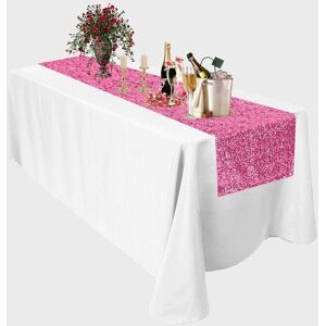 Neel Blue Glitter Sequin Table Runner - 11" x 108" in Baby Pink Baby Pink Neel Blue Glitter Sequin Table Runner - 11" x 108" in Baby Pink Baby Pink