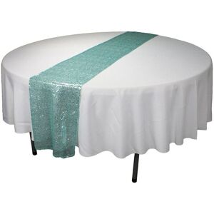 Neel Blue Glitter Sequin Table Runner - 11" x 108" in Mint Mint Neel Blue Glitter Sequin Table Runner - 11" x 108" in Mint Mint