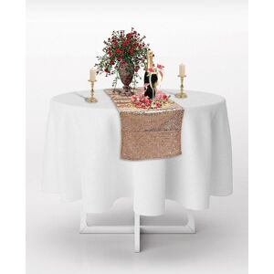 Neel Blue Glitter Sequin Table Runner - 11" x 108" in Rose Gold Rose Gold Neel Blue Glitter Sequin Table Runner - 11" x 108" in Rose Gold Rose Gold