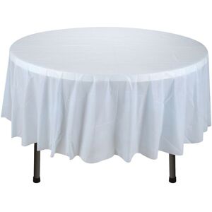 Neel Blue 84" Round PVC Tablecloth, Disposable Plastic Table Cover in Light Blue Light Blue Neel Blue 84" Round PVC Tablecloth, Disposable Plastic Table Cover in Light Blue Light Blue