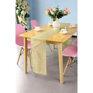 Neel Blue Hessian Table Runner, 29cm x 275cm Jute Fabric Dining Tableware in Gold Size: 29 cm x 275 cm Gold 29 cm x 275 cm Neel Blue Hessian Table Runner, 29cm x 275cm Jute Fabric Dining Tableware in Gold Size: 29 cm x 275 cm Gold 29 cm x 275 cm